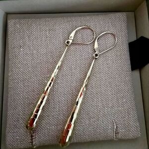Elegant 14k Solid Gold Textured Earrings